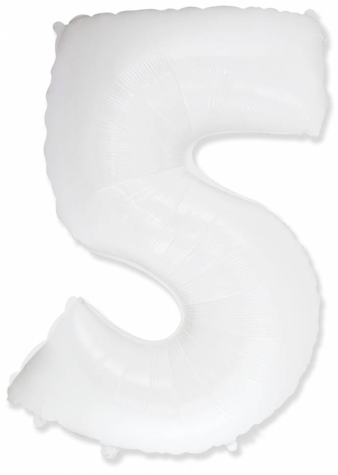 Шар "Цифра 5" Белая, 102 см